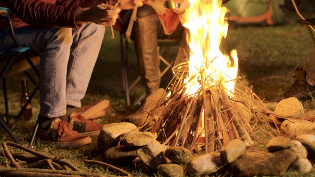 fallen sticks in your yard to create a lovely bonfire! -- fall lawn care Roanoke VA